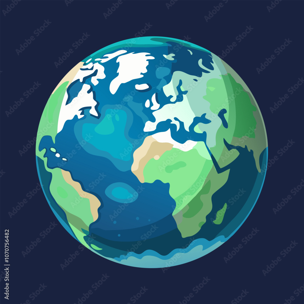 Obraz premium vector art planet earth colorful illustration