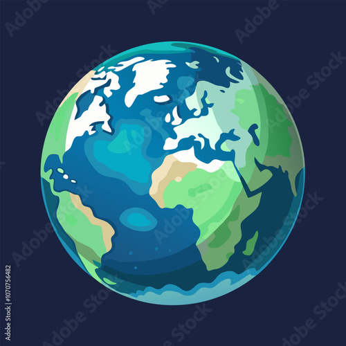 vector art planet earth colorful illustration