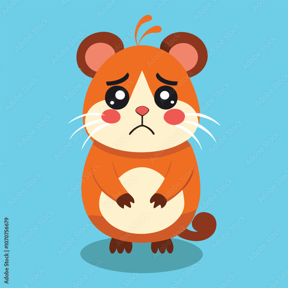 Sad Hamster Cartoon Character vector illustration Sad Hamster Cartoon Character vector illustration
