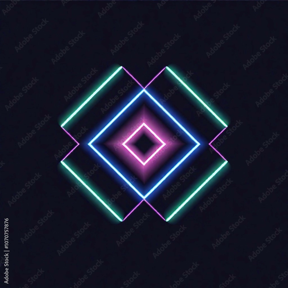 logo design with glowing neon outlines and sharp geometric effects logo design with glowing neon outlines and sharp geometric effects