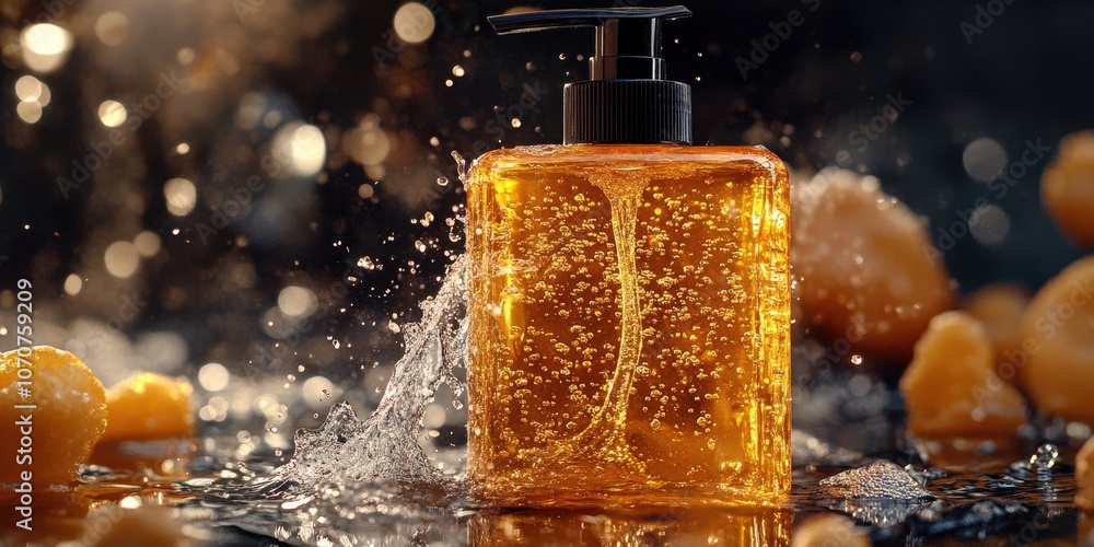 Cleansing oil bottle Commercial poster Product photog Cleansing oil bottle Commercial poster Product photog