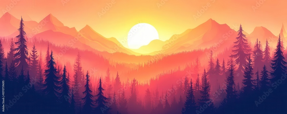 Obraz premium Wildfire smoke polluting the atmosphere, environmental issue, flat design illustration