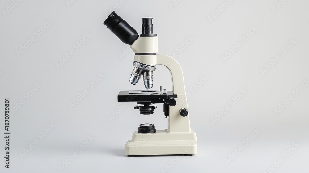 White Microscope on a White Background White Microscope on a White Background