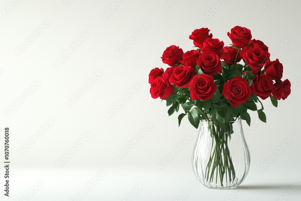 Obraz premium Red Rose in Vase on Old Wooden Background: Romantic and Rustic Floral Decor