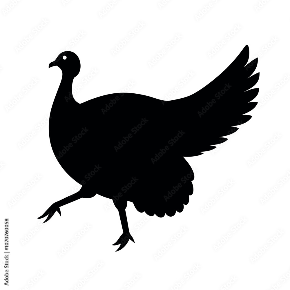 Fototapeta premium a turkey running fast vector art illustration isolated white background