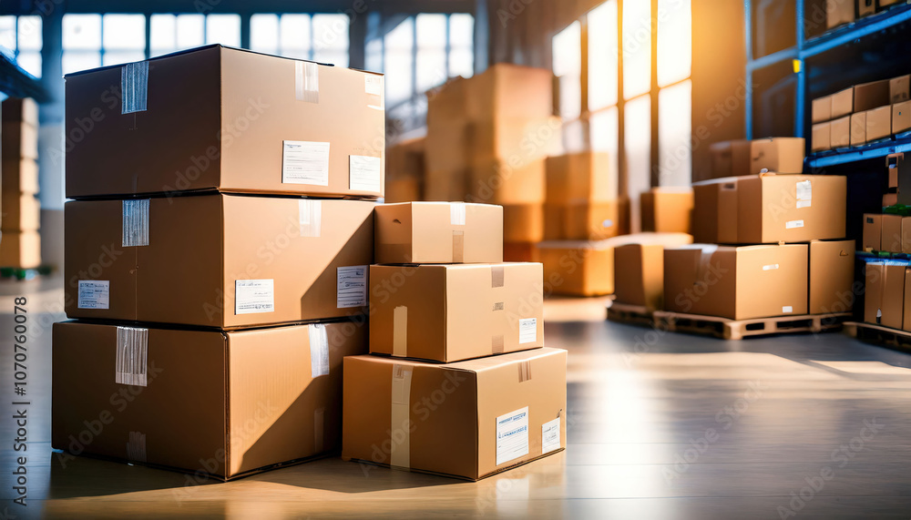 A visually appealing image of neatly packed boxes, each clearly labeled, arranged in an orderly manner to convey a sense of organization and efficiency. The boxes are stacked or arranged A visually appealing image of neatly packed boxes, each clearly labeled, arranged in an orderly manner to convey a sense of organization and efficiency. The boxes are stacked or arranged