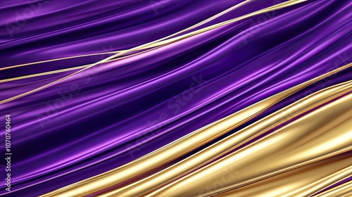 Abstract, metallic gradient in rich purple and gold, with smooth blending and luminous highlights. Perfect for festive social media use.