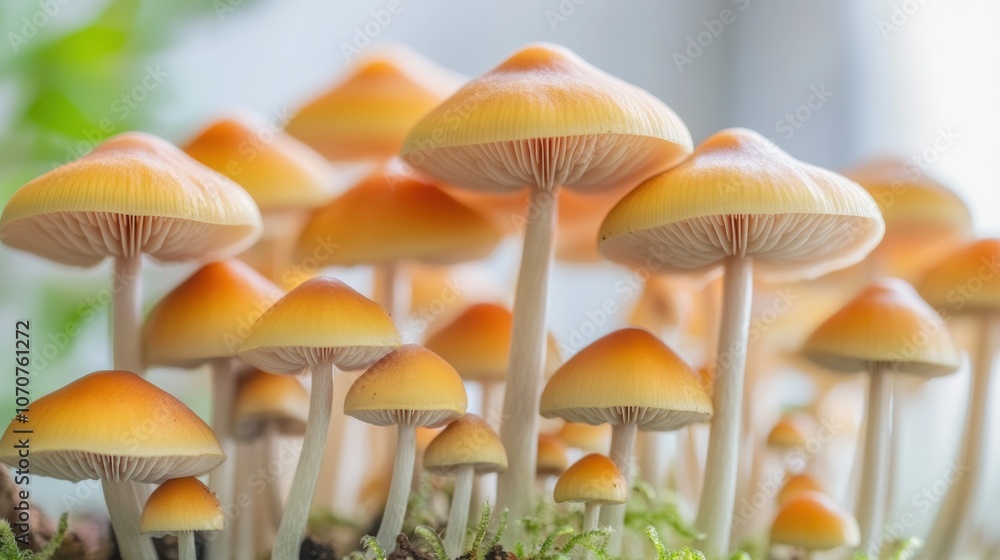 Cluster of Golden Mushrooms