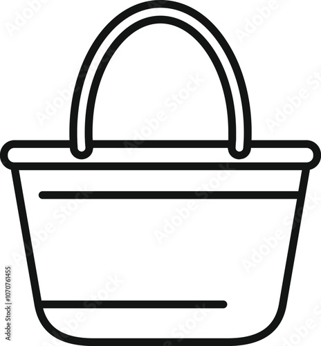 Simple line icon of a fashionable woman's bag, ideal for representing shopping, retail, fashion, and consumerism