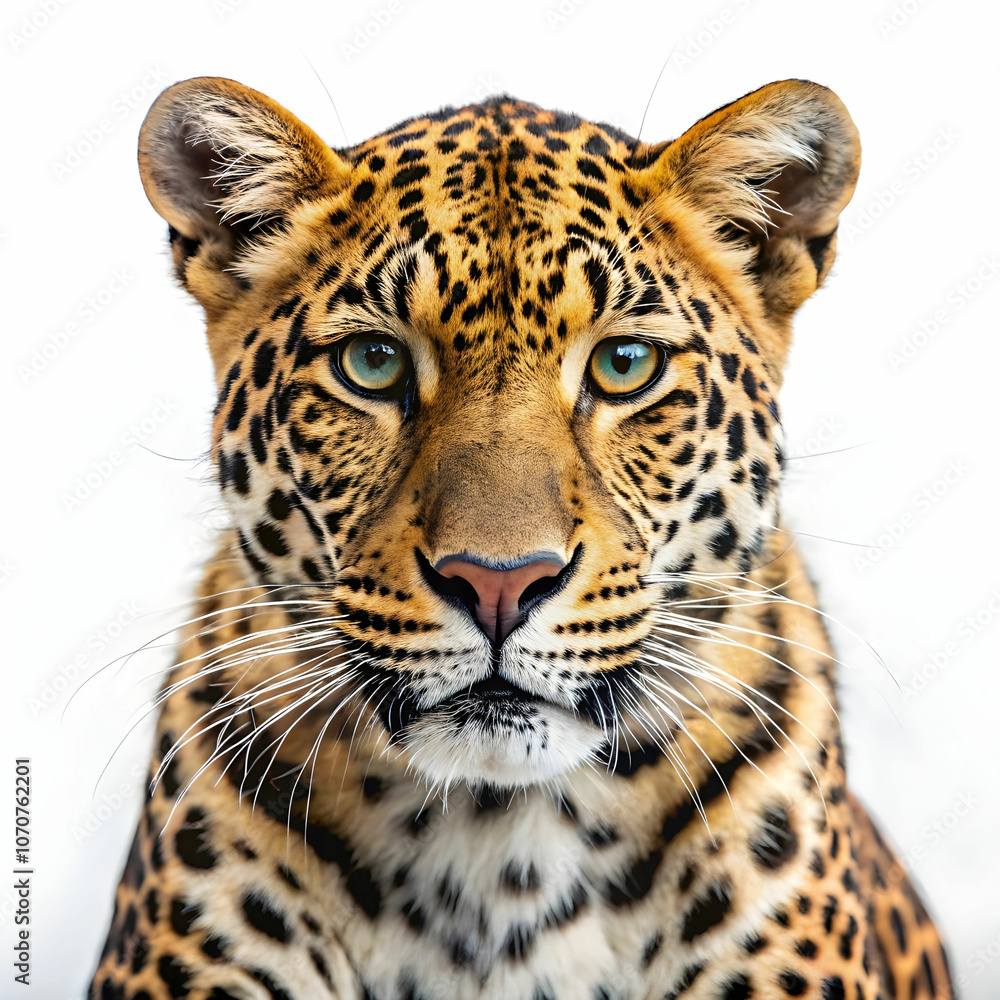 Obraz premium leopard in white background