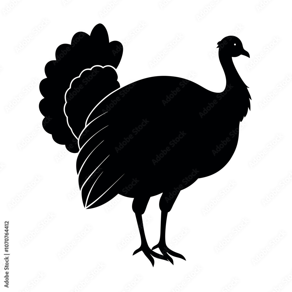 Fototapeta premium a turkey running fast vector art illustration isolated white background