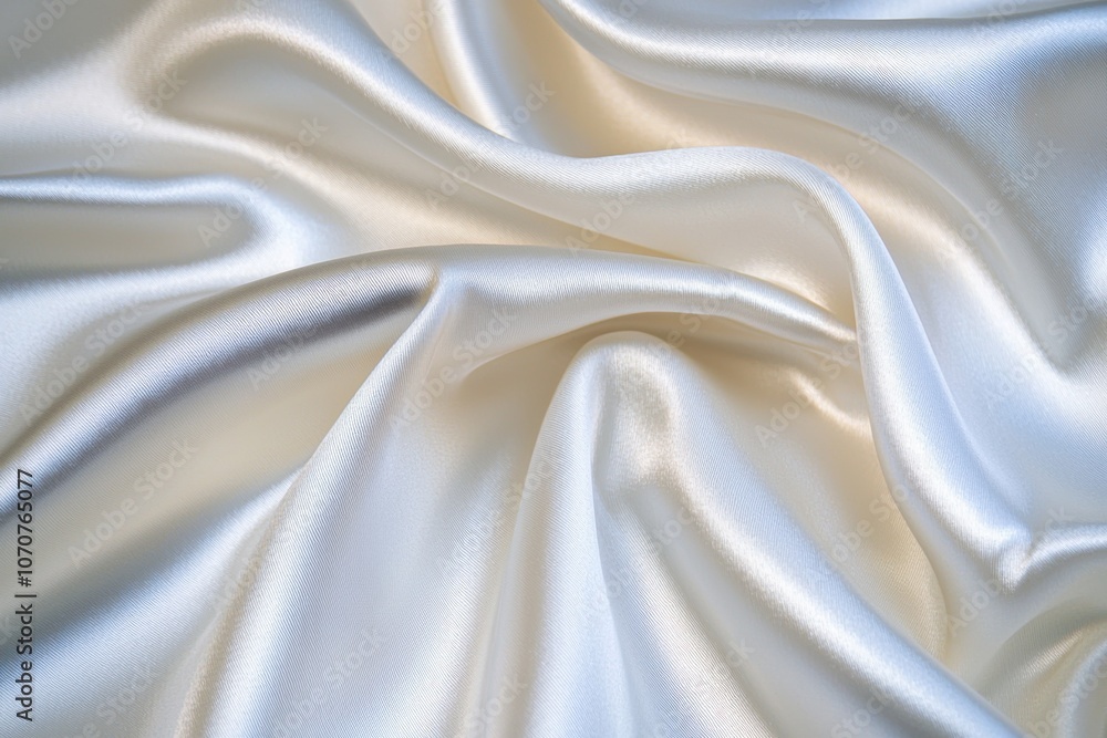 A close-up view of smooth, white satin fabric, showcasing its elegant texture and sheen, ideal for fashion or interior design. A close-up view of smooth, white satin fabric, showcasing its elegant texture and sheen, ideal for fashion or interior design.