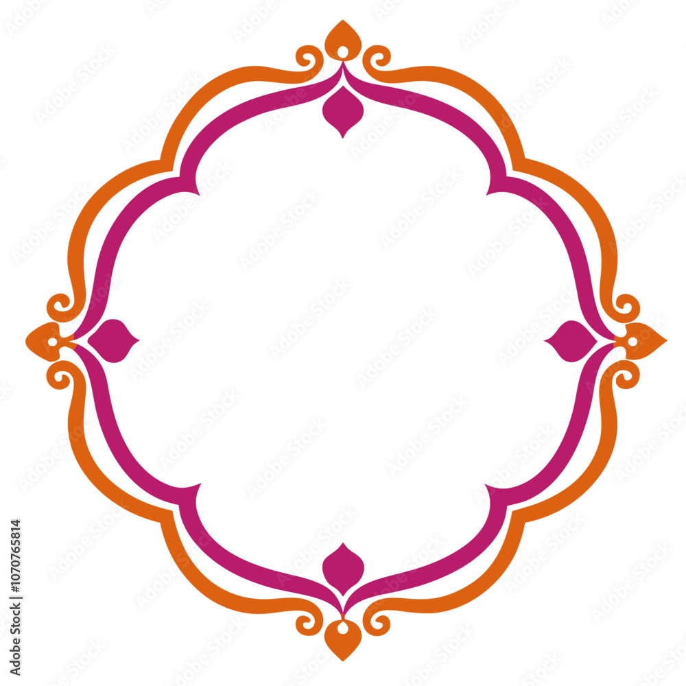 Simple decorative frame border with ornament Simple decorative frame border with ornament