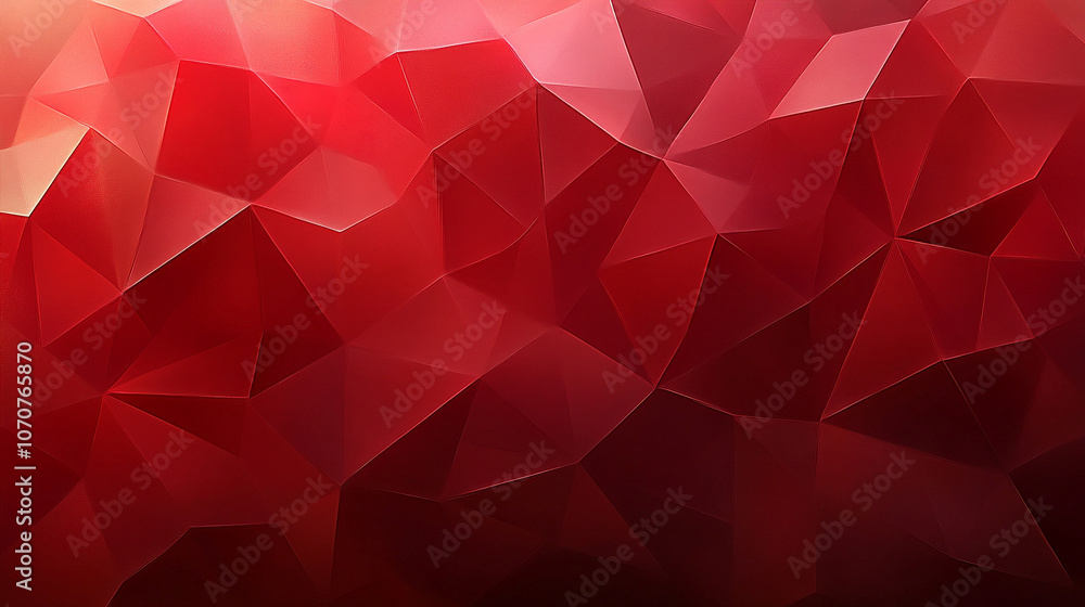 Fototapeta premium Abstract low-poly geometric pattern in dark and vibrant red shades, evoking modern design and energy. Perfect for backgrounds, branding, and digital projects emphasizing boldness and sophistication