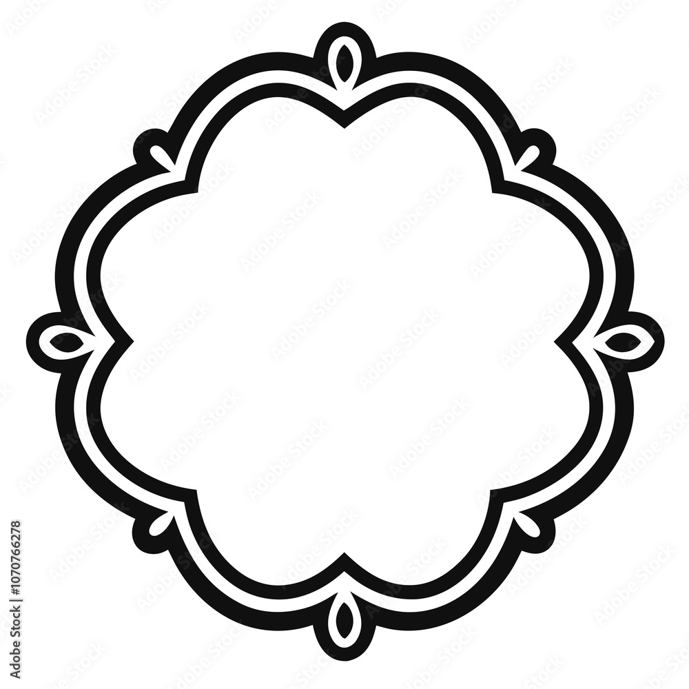 Simple decorative frame border with ornament Simple decorative frame border with ornament