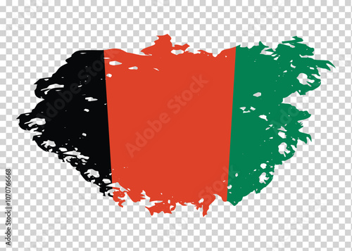 Stroke brush textured flag of afghanistan on isolated background