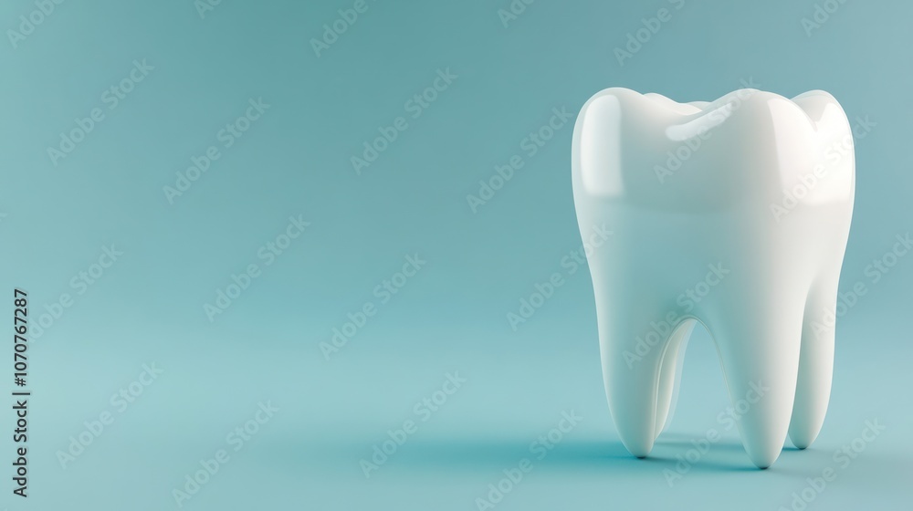 A Single Tooth on Blue Background A Single Tooth on Blue Background