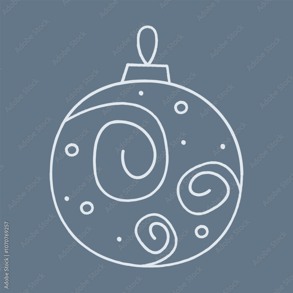 Doodle Christmas ball with spiral pattern and circles. Color clipart illustration. Doodle Christmas ball with spiral pattern and circles. Color clipart illustration.
