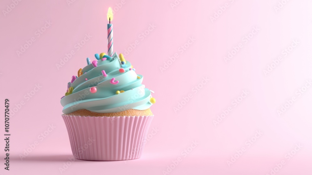 Birthday Cupcake with Candle Birthday Cupcake with Candle