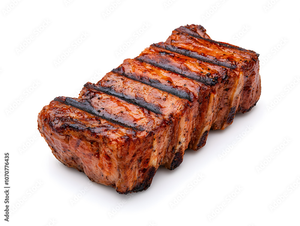 Barbecue steak fried isolated on white background Barbecue steak fried isolated on white background