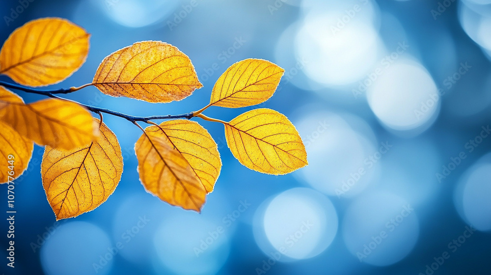 Close-up of vibrant yellow leaves on a tree branch, capturing the warmth of autumn sunlight. The image symbolizes renewal, transformation, and the transient beauty of nature’s seasonal cycles Close-up of vibrant yellow leaves on a tree branch, capturing the warmth of autumn sunlight. The image symbolizes renewal, transformation, and the transient beauty of nature’s seasonal cycles