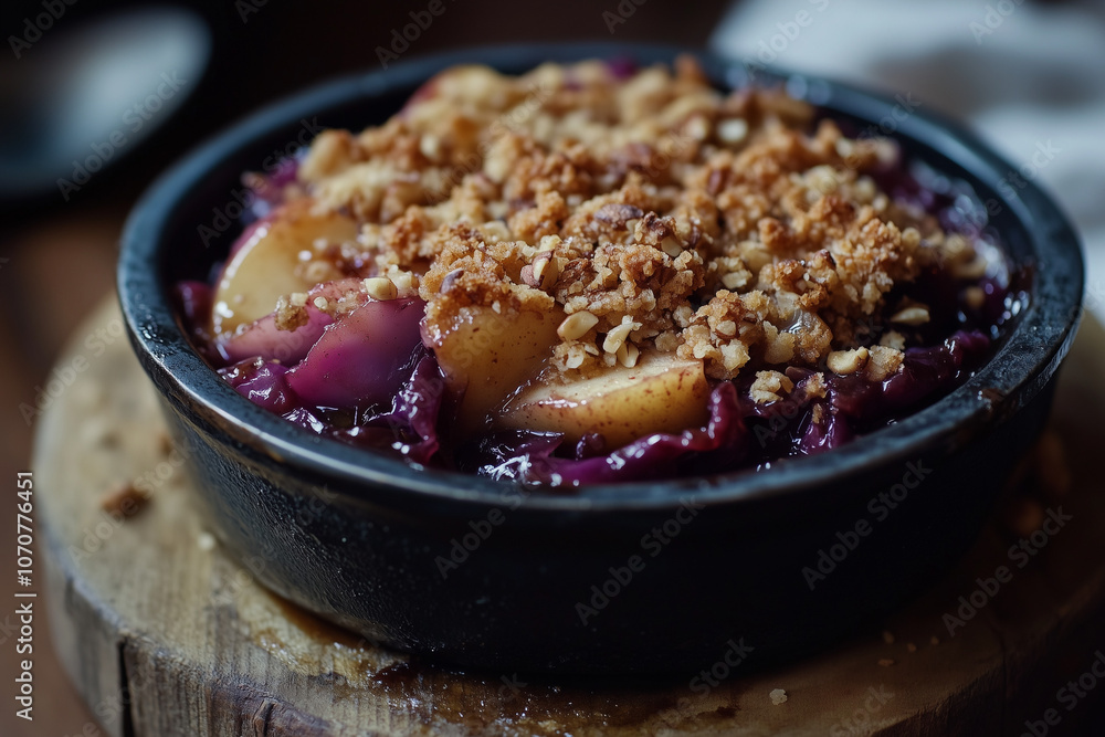 balsamic glazed red cabbage with apple and walnut crumble
balsamic glazed red cabbage with apple and walnut crumble