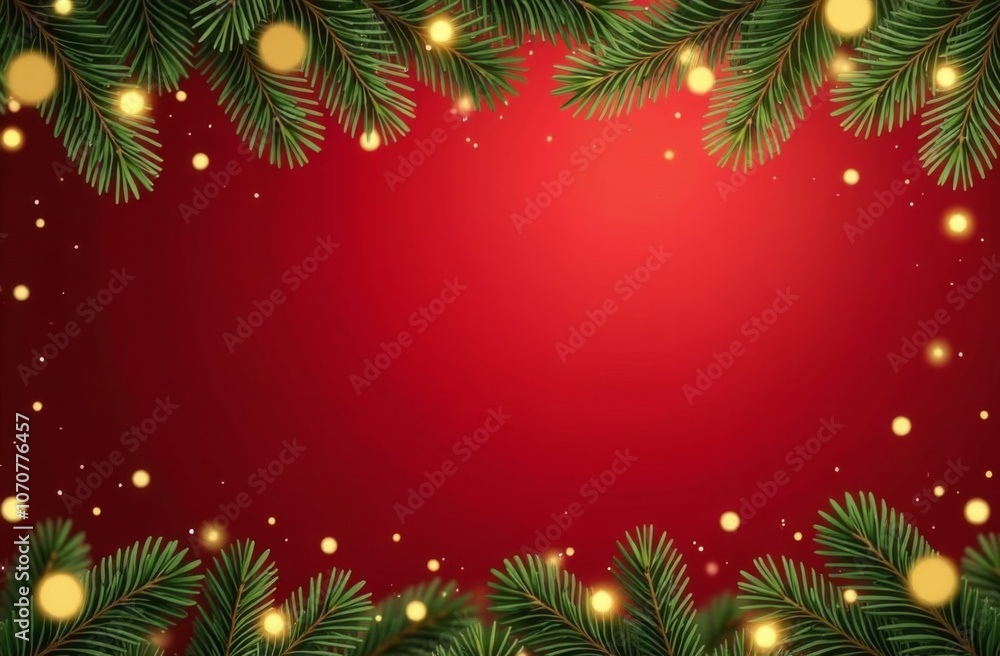 Christmas background with Christmas tree branches and lights Christmas background with Christmas tree branches and lights