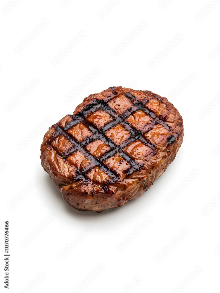 Barbecue steak fried isolated on white background Barbecue steak fried isolated on white background