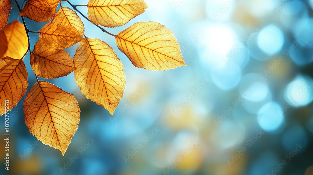 Close-up of vibrant yellow leaves on a tree branch, capturing the warmth of autumn sunlight. The image symbolizes renewal, transformation, and the transient beauty of nature’s seasonal cycles Close-up of vibrant yellow leaves on a tree branch, capturing the warmth of autumn sunlight. The image symbolizes renewal, transformation, and the transient beauty of nature’s seasonal cycles