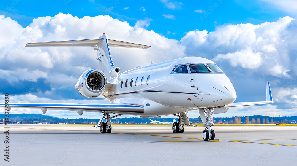 An airplane landing to airport on a runway An airplane landing to airport on a runway