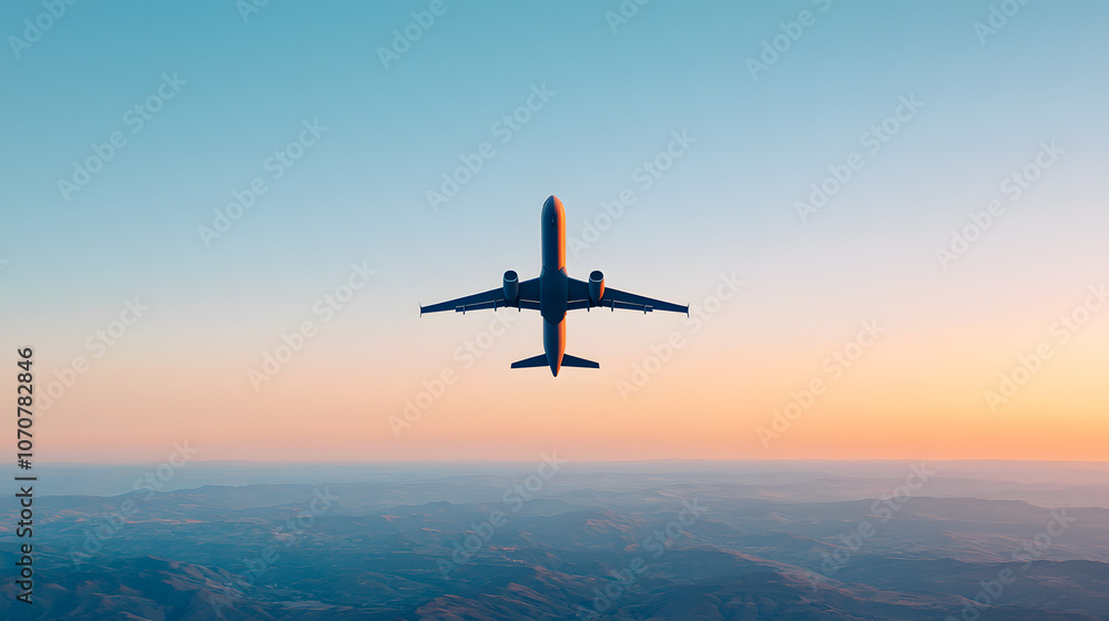 A passenger airplane flying in blue sky A passenger airplane flying in blue sky