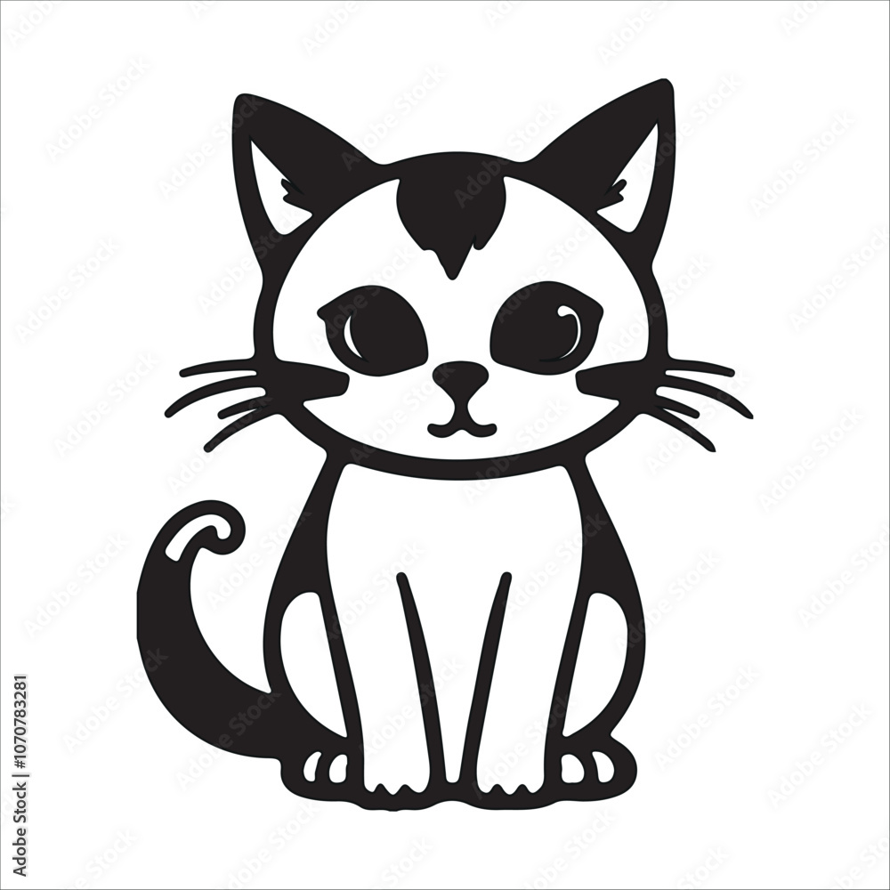A baby cat vector on white background A baby cat vector on white background