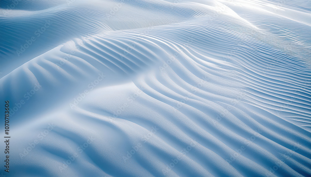 Snow-like textures with metallic finishes, layered in wavy drifts, creating a surreal, shiny surface that reflects light in an otherworldly way Snow-like textures with metallic finishes, layered in wavy drifts, creating a surreal, shiny surface that reflects light in an otherworldly way