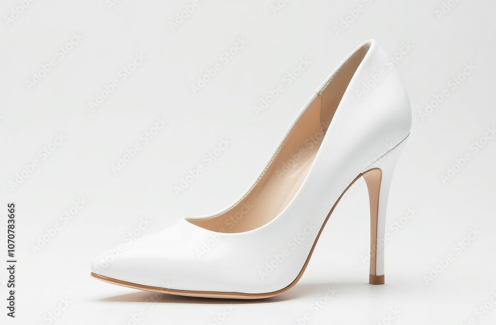 White high heel shoe mockup White high heel shoe mockup