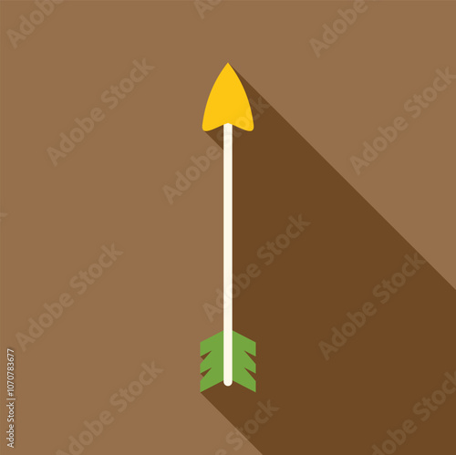 Minimalist flat design of a bow arrow pointing upwards, symbolizing growth, target achievement, and business success