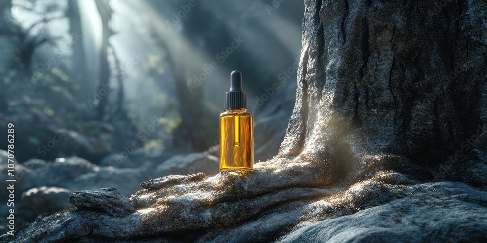 Hair oil bottle Commercial poster Product photography