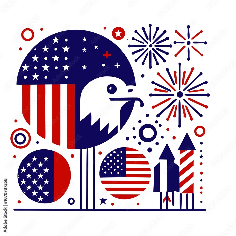 Obraz premium America, eagle, patriotism, usa flag, symbol