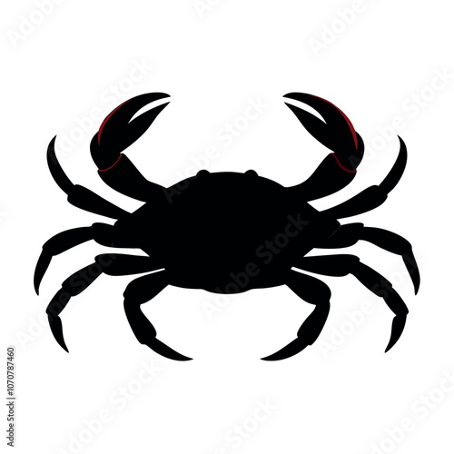 crab vector silhouette, isolated white background