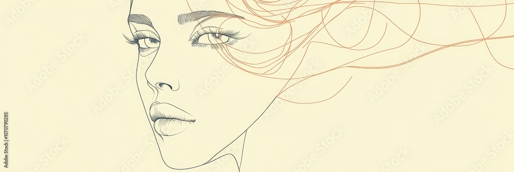 A minimalist and elegant line art design depicting a woman's face with flowing hair, capturing beauty and grace. This design symbolizes femininity, freedom, and the power of simplicity. A minimalist and elegant line art design depicting a woman's face with flowing hair, capturing beauty and grace. This design symbolizes femininity, freedom, and the power of simplicity.