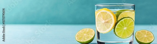 Refreshing lemon, lime infused water, perfect for a hot summer day Hydration bliss
