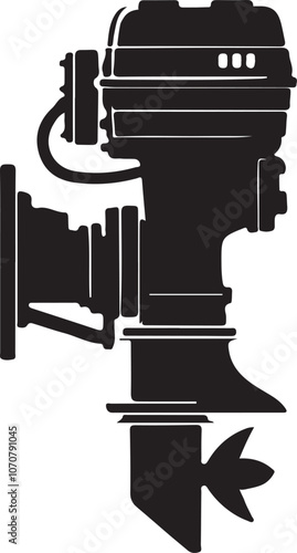 Boat engine icon silhouette design vector art illustration