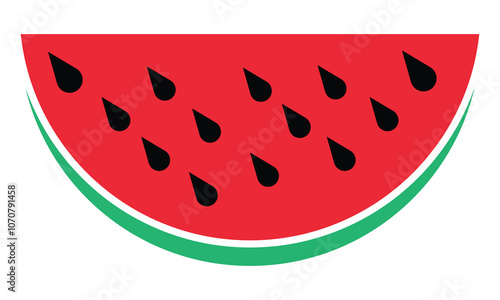 Watermelon icon vector illustration. Watermelon icon sliced ripe isolated on white background. Summer symbol for your web site  app, design, logo. Vector image.