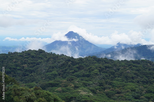 View over el Arenal volcano and cloud forest