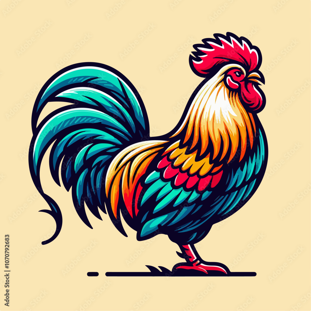 Fototapeta premium rooster isolated on white background