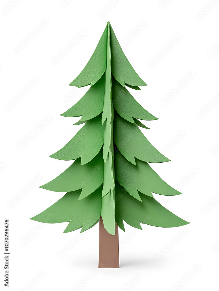 Origami paper Christmas fir tree isolated on white background isolated on white Origami paper Christmas fir tree isolated on white background isolated on white