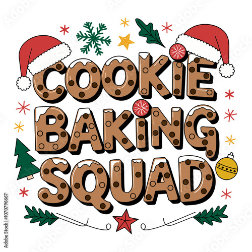 Cookie baking squad Christmas vector t-shirt design
