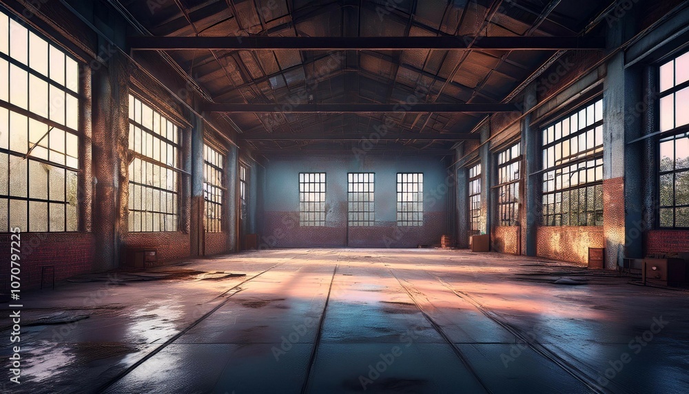 abandoned warehouse factory room empty loft abandoned warehouse factory room empty loft