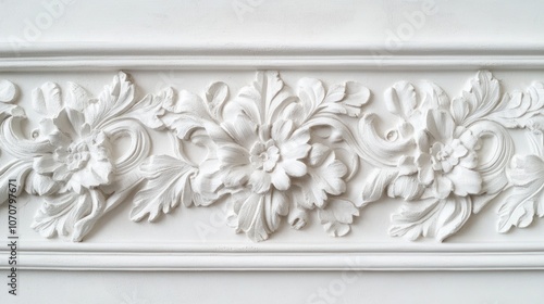 Detailed plaster textures, arranged on a clean white background, artistic finishing.