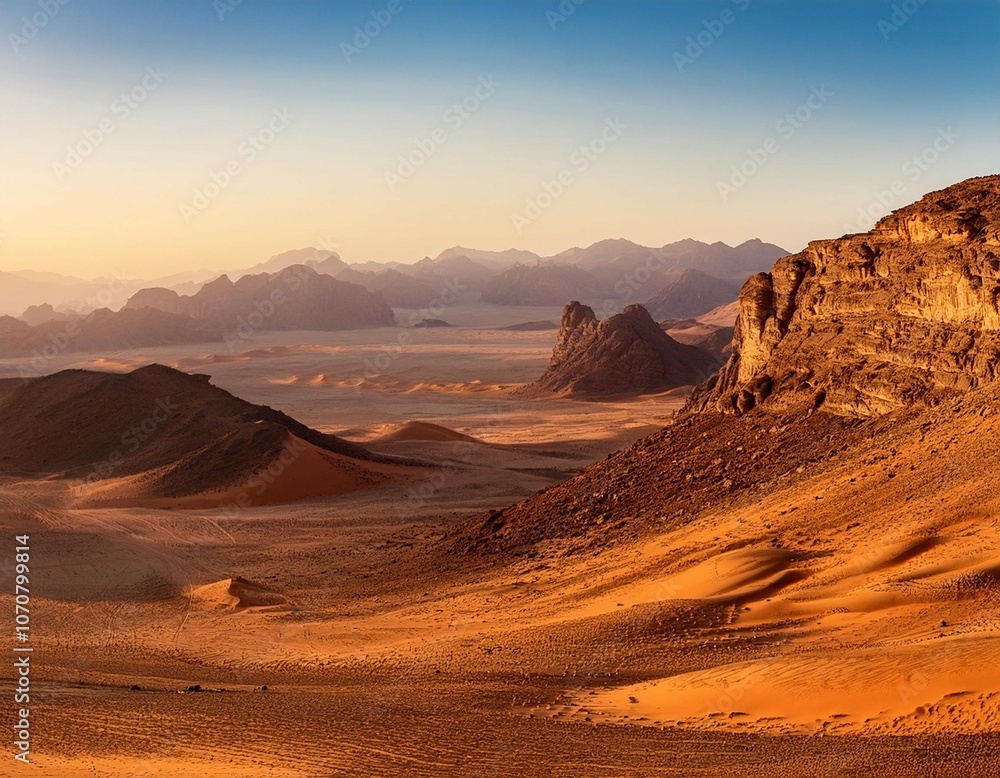 Fototapeta premium desert landscape mountain panorama madain saleh saudi arabia