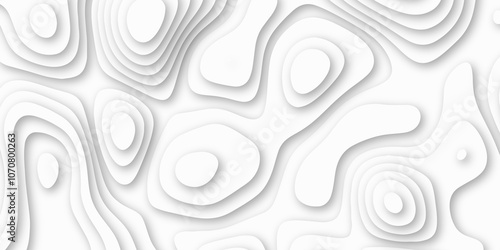 Abstract luxury white modern 3d papercut background. Minimal abstract vector wave carve diamond topography line circle creative topography map circle and wave line smooth multilayer pattern. papercut.